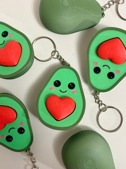 Avocado Heart Clicker Keychain