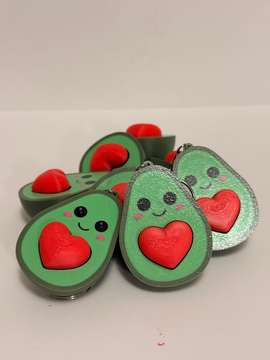 Avocado Heart Clicker Keychain